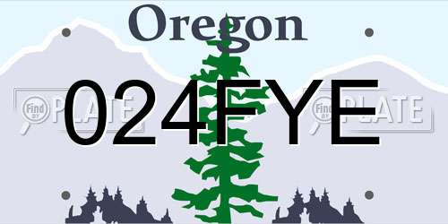 024FYE Oregon License Plate