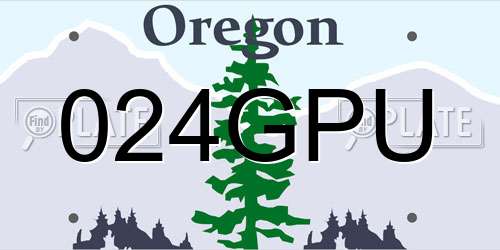 024GPU Oregon License Plate