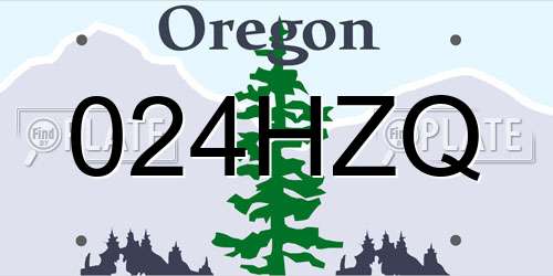 024HZQ Oregon License Plate