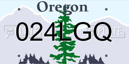 024LGQ Oregon License Plate