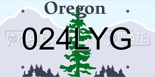 024LYG Oregon License Plate