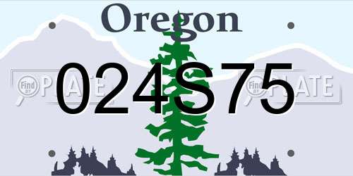 024S75 Oregon License Plate
