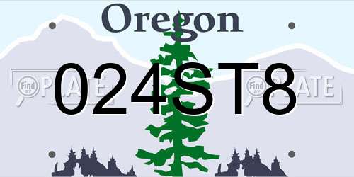 024ST8 Oregon License Plate