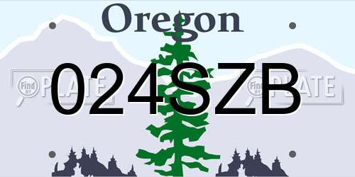 024SZB Oregon License Plate