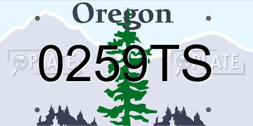 0259TS Oregon License Plate