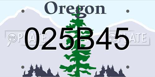 025B45 Oregon License Plate