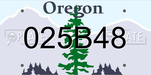 025B48 Oregon License Plate