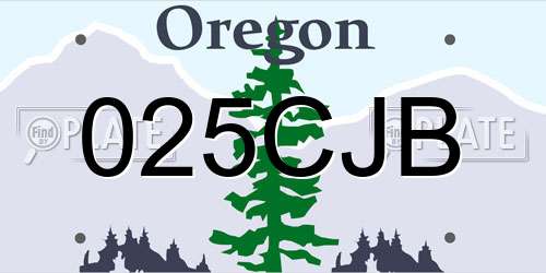 025CJB Oregon License Plate