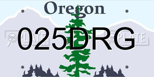 025DRG Oregon License Plate
