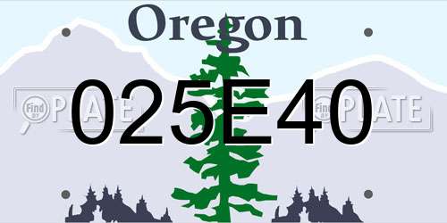 025E40 Oregon License Plate