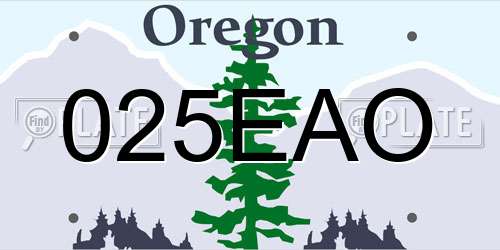 025EAO Oregon License Plate