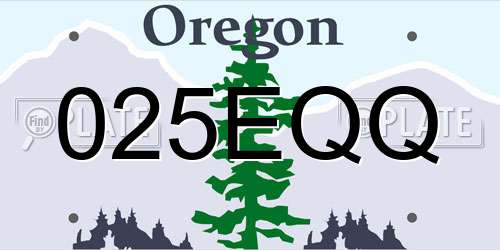 025EQQ Oregon License Plate