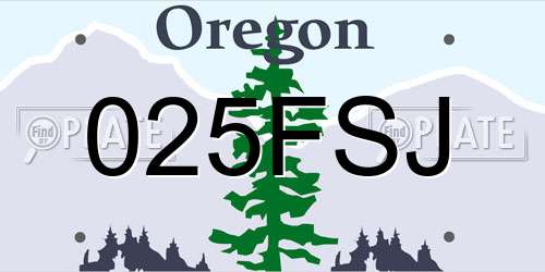 025FSJ Oregon License Plate