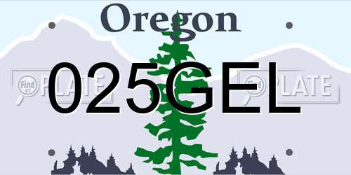 025GEL Oregon License Plate
