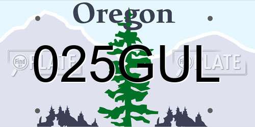 025GUL Oregon License Plate