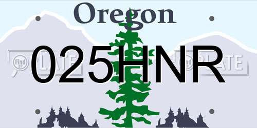 025HNR Oregon License Plate