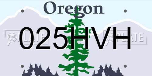 025HVH Oregon License Plate