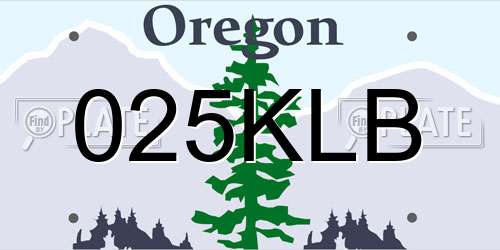 025KLB Oregon License Plate