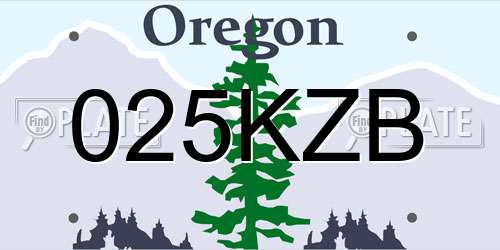 025KZB Oregon License Plate