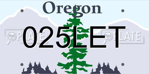 025LET Oregon License Plate