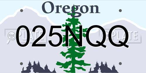 025NQQ Oregon License Plate