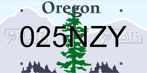 025NZY Oregon License Plate