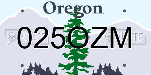 025OZM Oregon License Plate