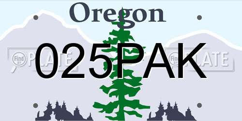 025PAK Oregon License Plate