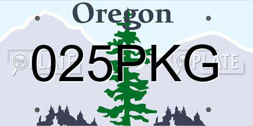 025PKG Oregon License Plate