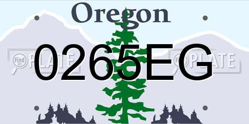 0265EG Oregon License Plate