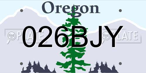 026BJY Oregon License Plate