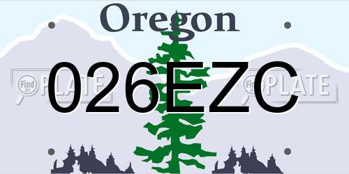 026EZC Oregon License Plate