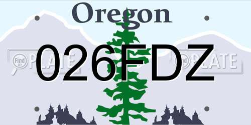 026FDZ Oregon License Plate