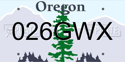 026GWX Oregon License Plate