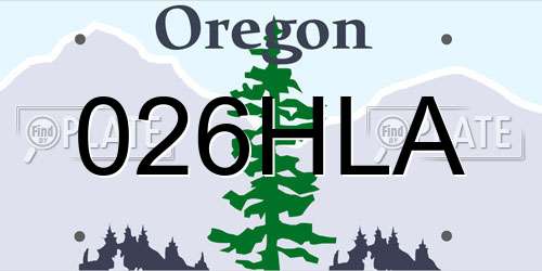 026HLA Oregon License Plate