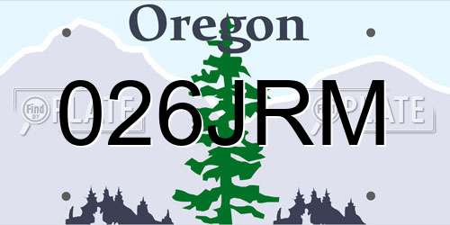 026JRM Oregon License Plate