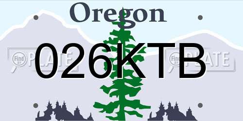 026KTB Oregon License Plate