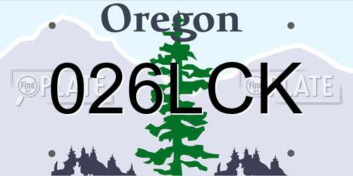026LCK Oregon License Plate