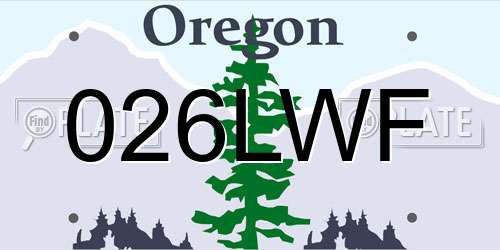 026LWF Oregon License Plate