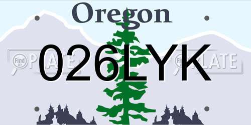 026LYK Oregon License Plate