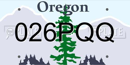 026PQQ Oregon License Plate