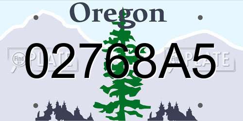 02768A5 Oregon License Plate