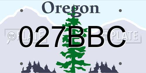 027BBC Oregon License Plate