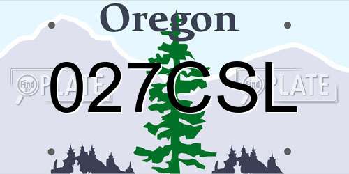 027CSL Oregon License Plate