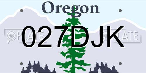027DJK Oregon License Plate