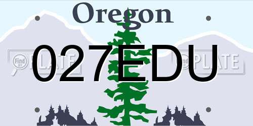 027EDU Oregon License Plate
