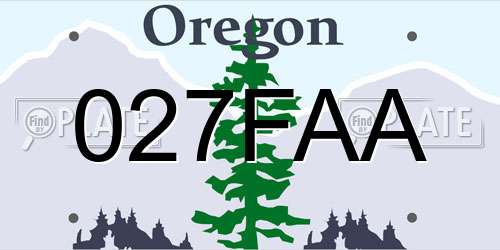 027FAA Oregon License Plate
