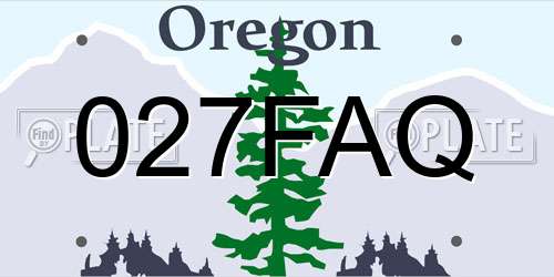 027FAQ Oregon License Plate