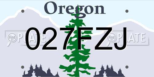 027FZJ Oregon License Plate