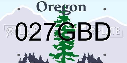 027GBD Oregon License Plate